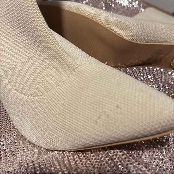 🌟HOST Pick🌟 NWOT Cuccoo, Size 40 9 Ivory White Cream Gold Stiletto Sock Boots - Picture 14 of 16